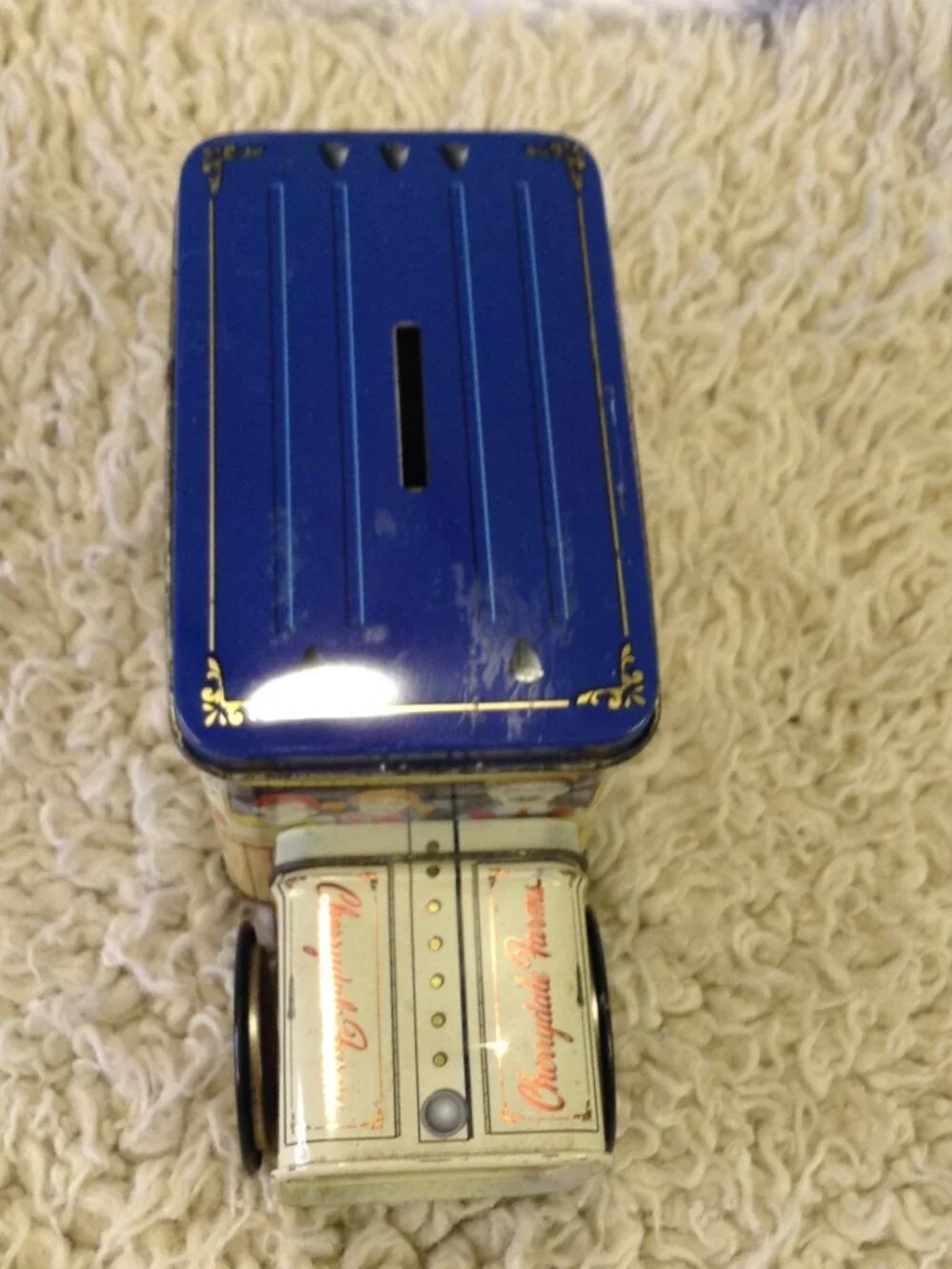VTG Cherrydale Farms Tin Delivery Truck Coin Bank Nostalgic Kidcore Collectible
